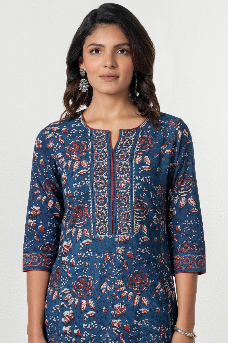 Bagru Block Printed A-Line Cotton Kurta