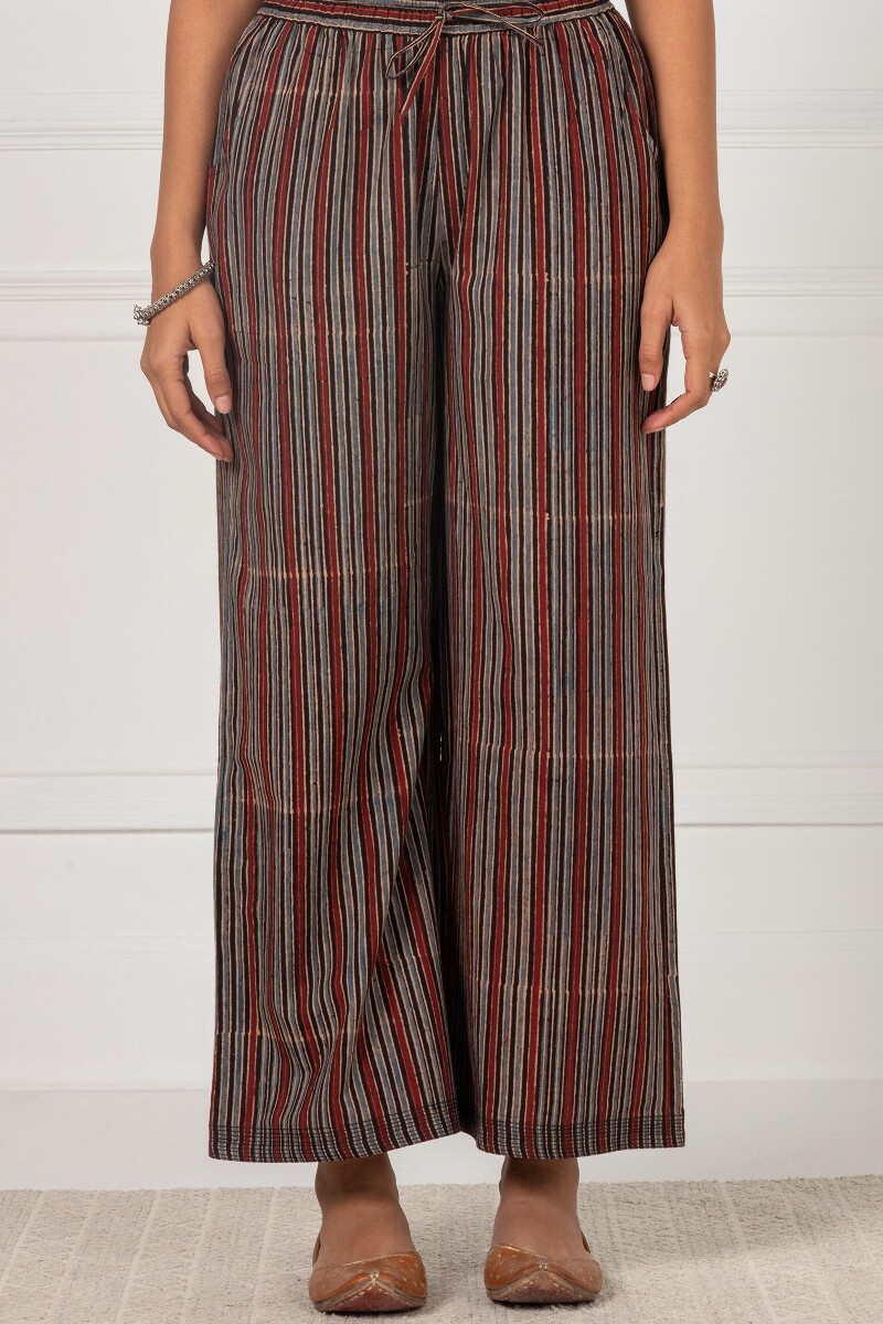 Ajrak Block Printed Cotton Farsi Pants