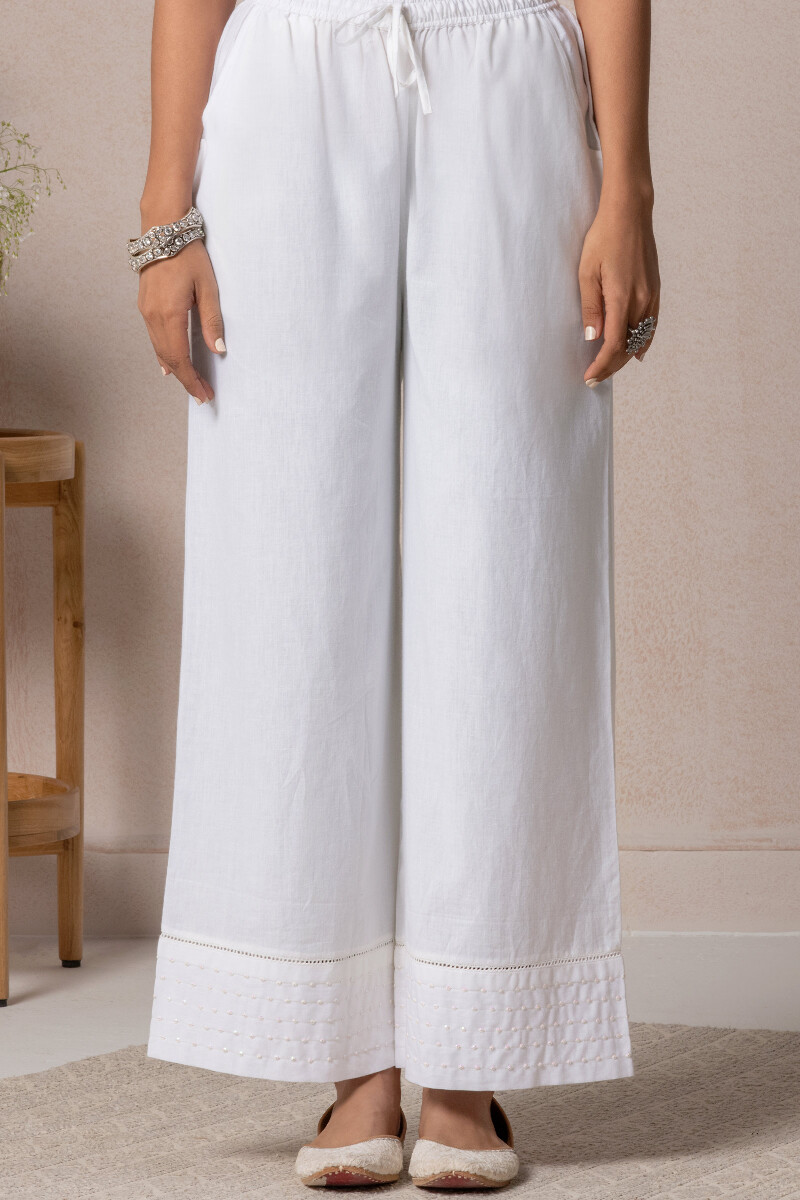 White Handcrafted Cotton Farsi