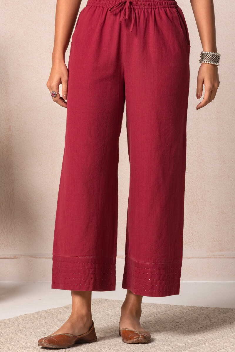 Red Handcrafted Cotton Farsi