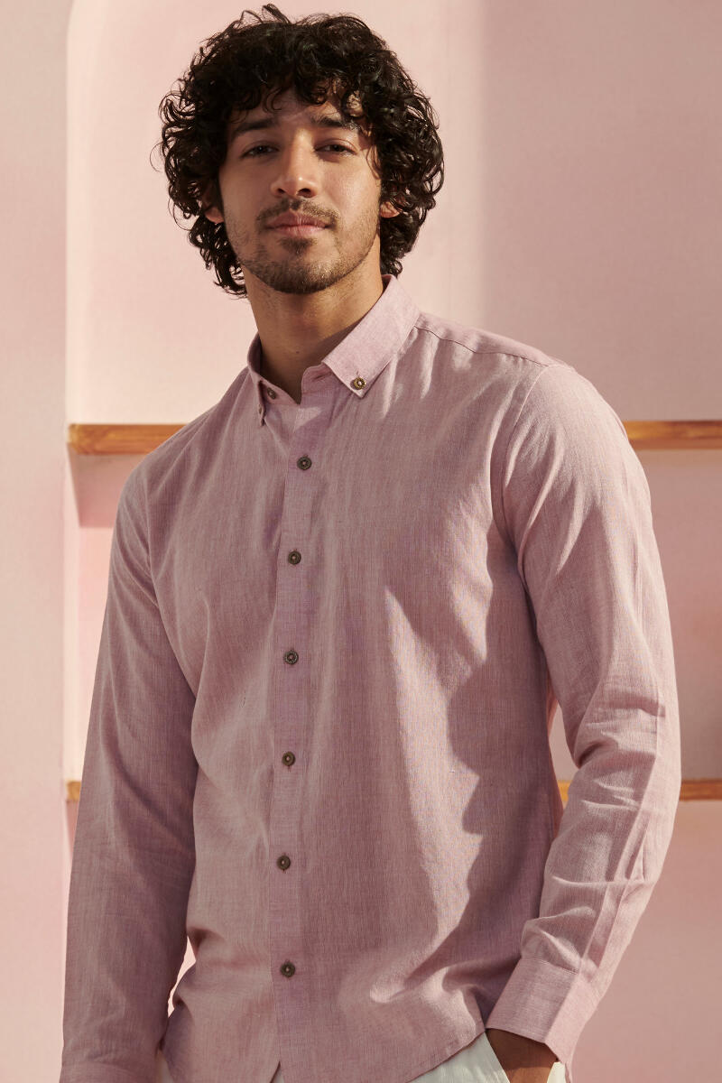 Pink Handcrafted Cotton Shirt