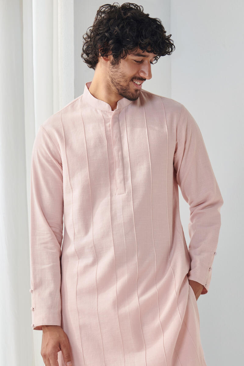 Pink Handcrafted Cotton Kurta