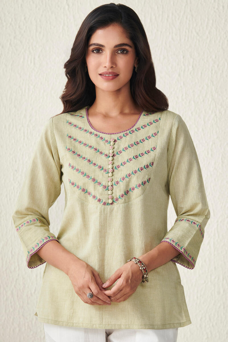 Green Handcrafted Cotton Top
