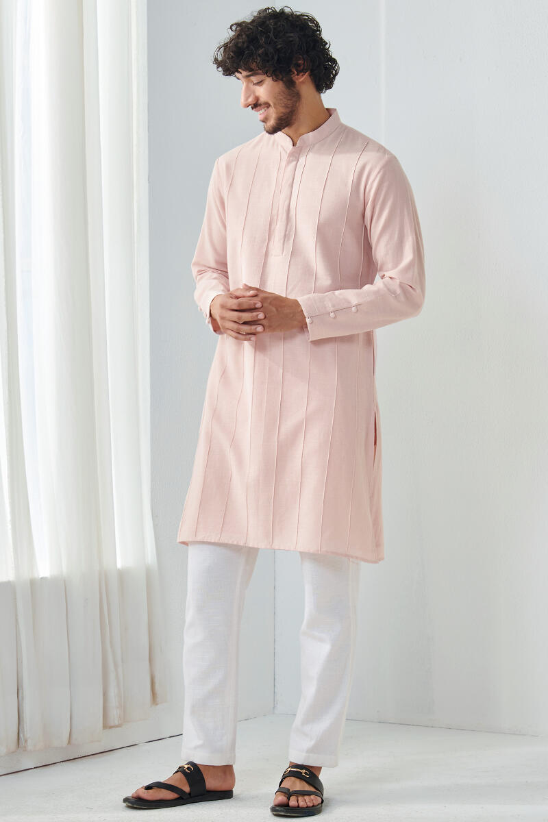 Pink Handcrafted Cotton Kurta