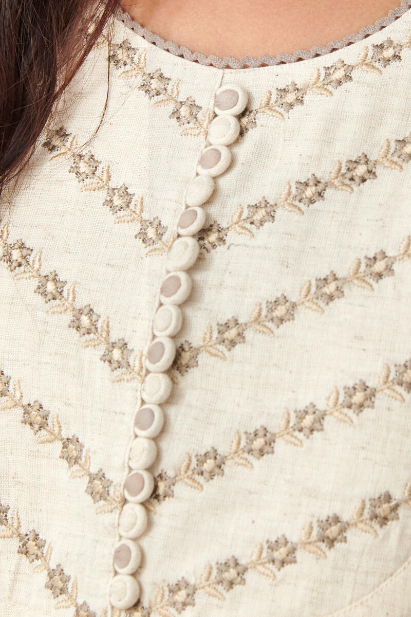 Beige Handcrafted Cotton Top