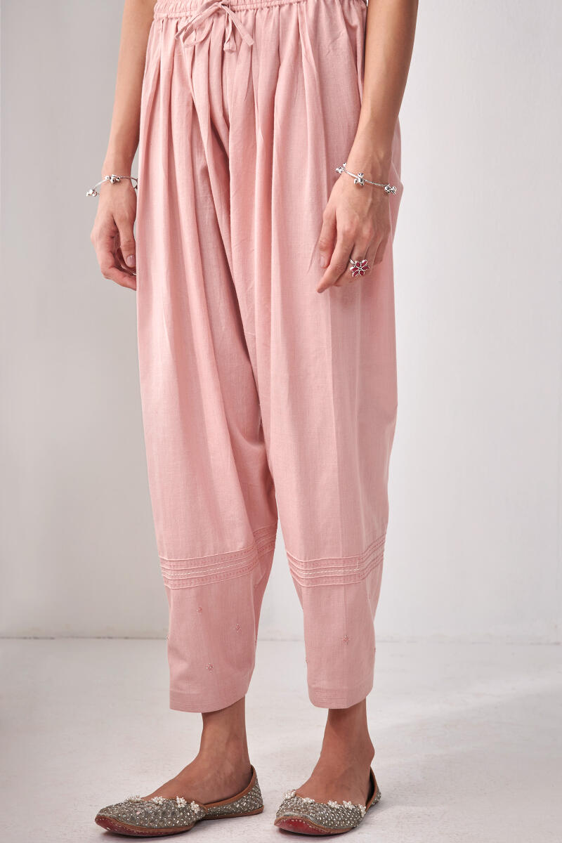 Pink Handcrafted Cotton Salwar