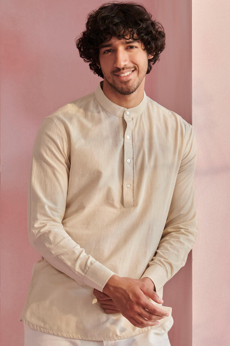 Beige Handcrafted Cotton Shirt