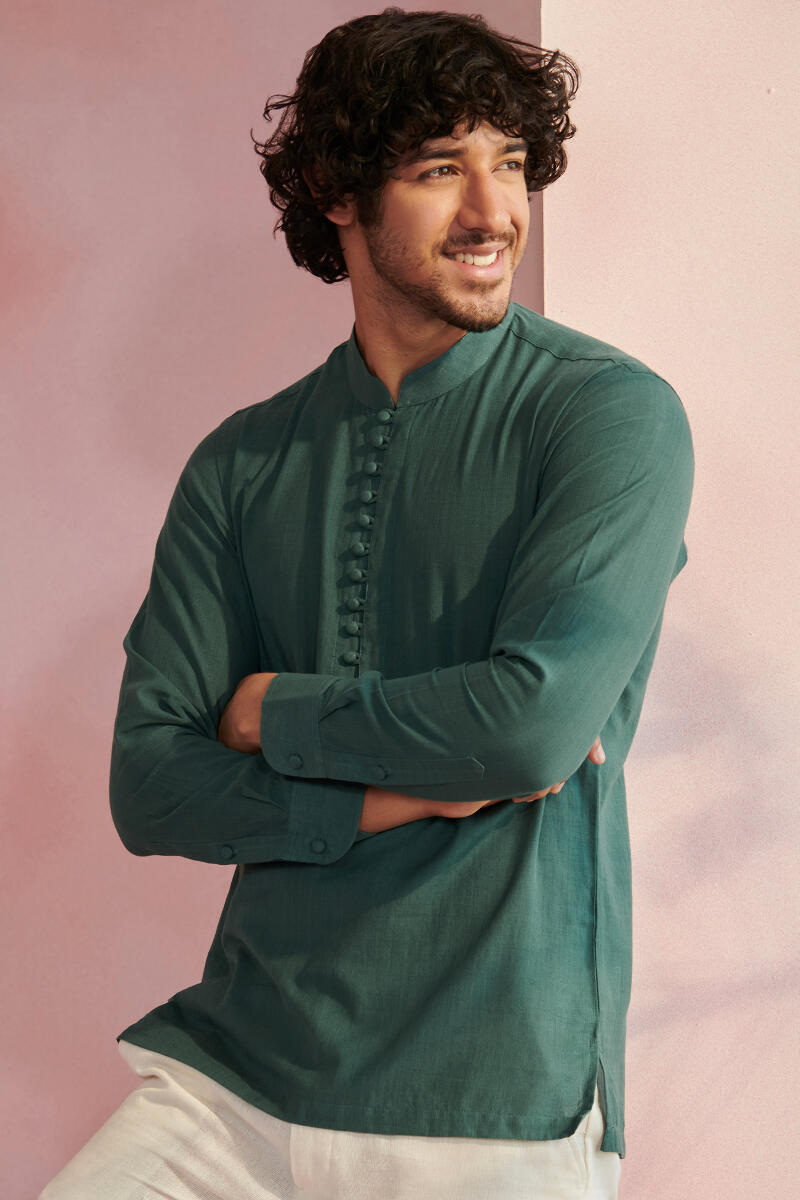 Green Handcrafted Cotton Shirt