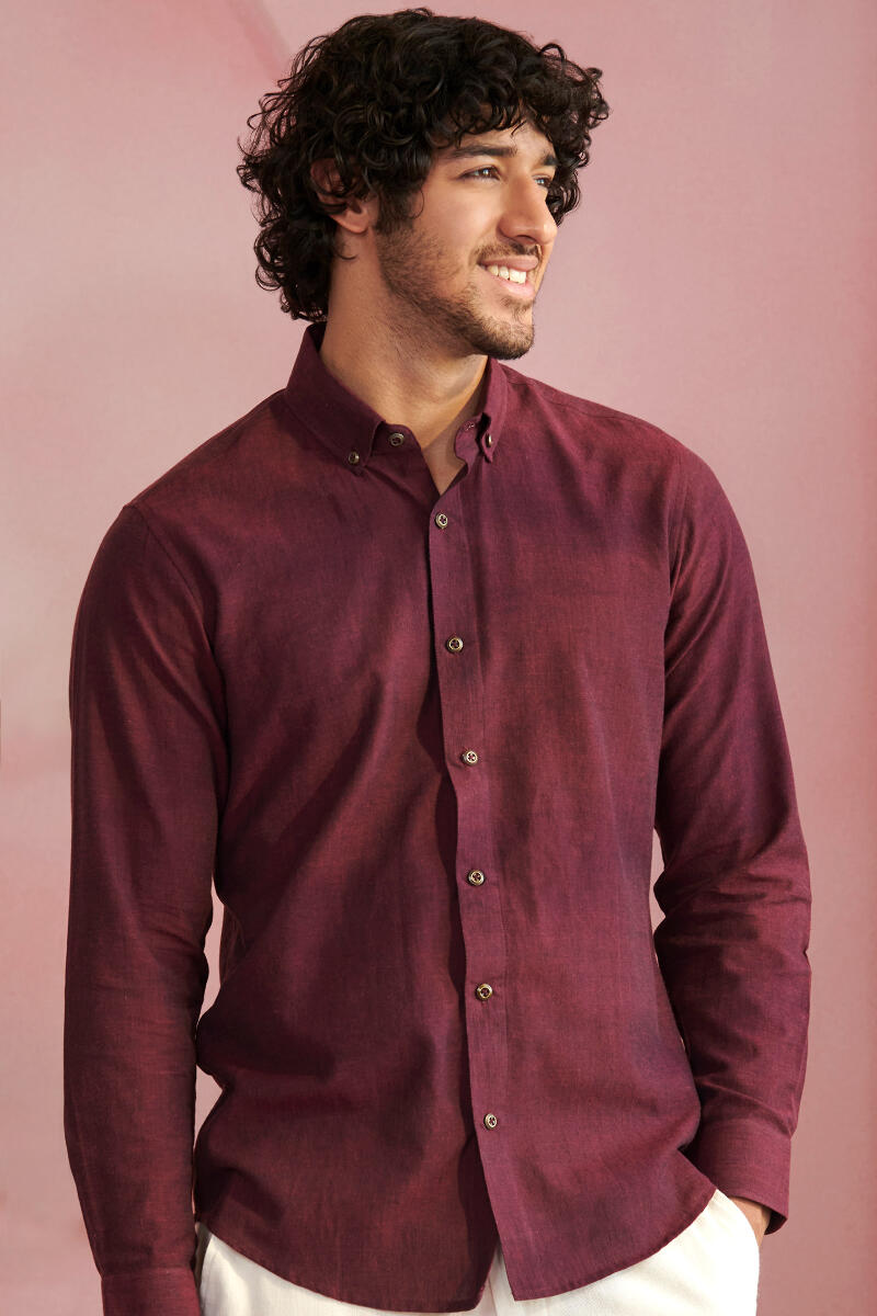 Purple Handcrafted Cotton Shirt