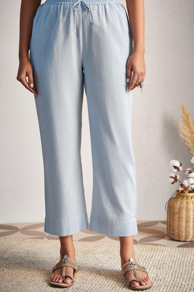 Blue Handcrafted Cotton Pants