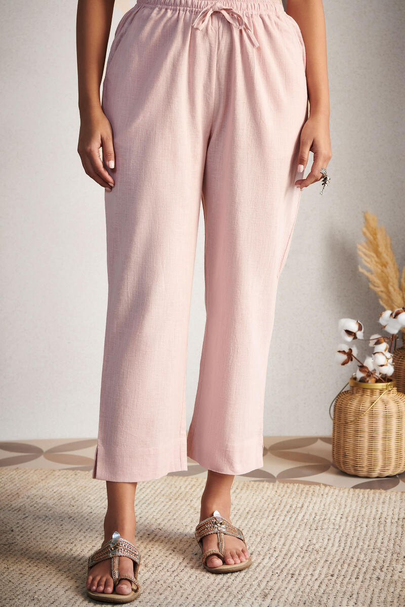 Pink Handcrafted Cotton Pants