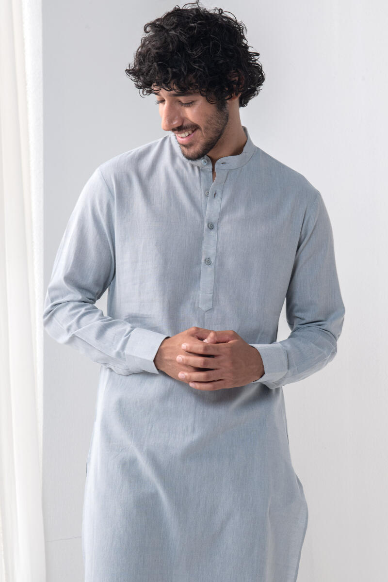 Blue Handcrafted Cotton Kurta
