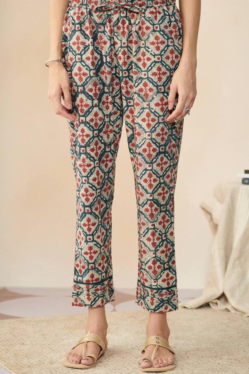 Bagru Hand Block Printed Cotton Narrow Pants