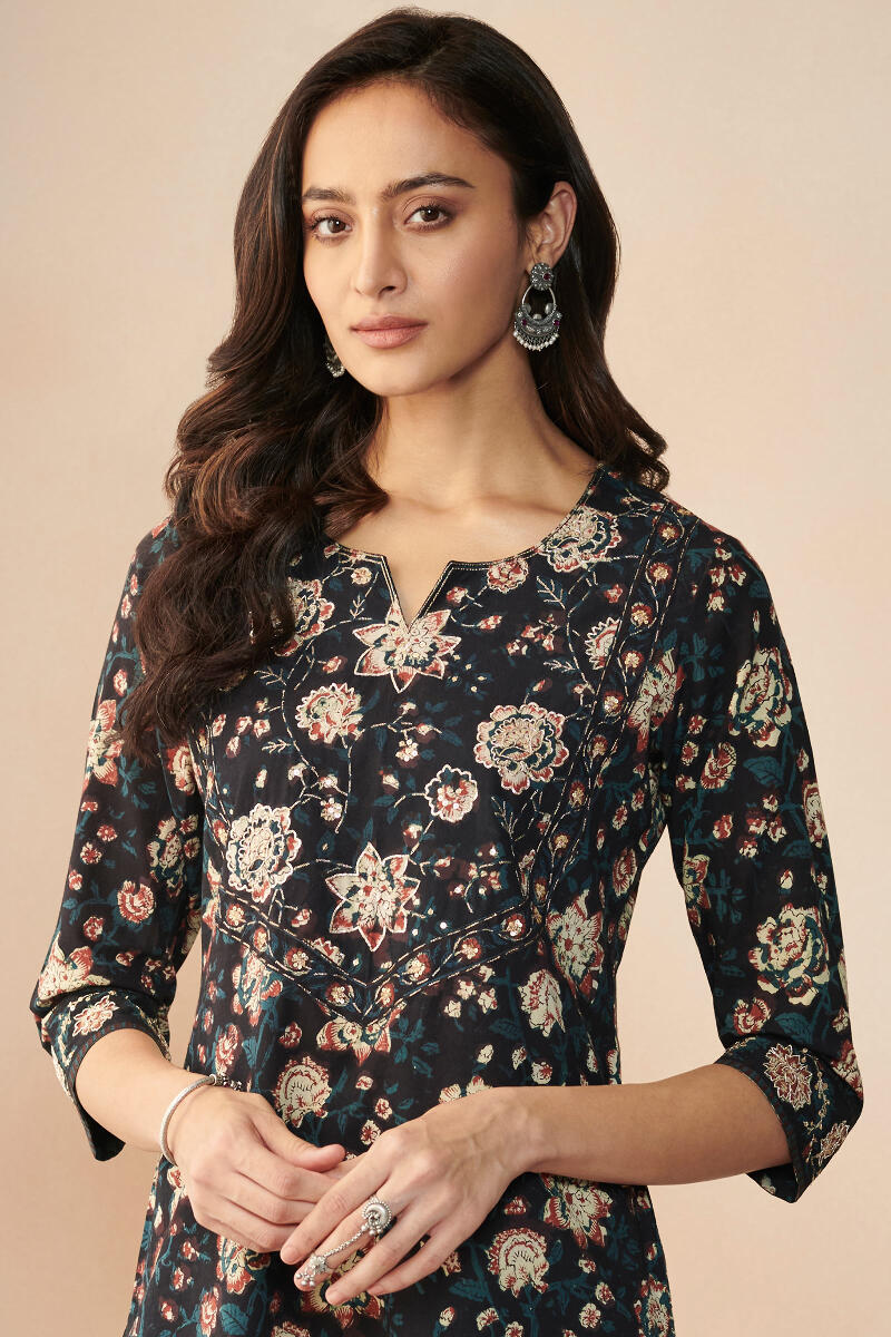 Bagru Hand Block Printed A-Line Cotton Kurta