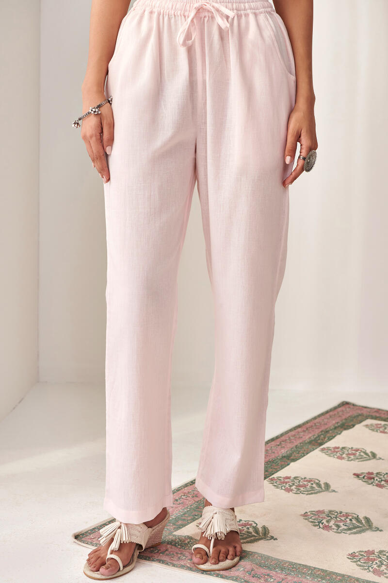 Pink Handcrafted Cotton Pants