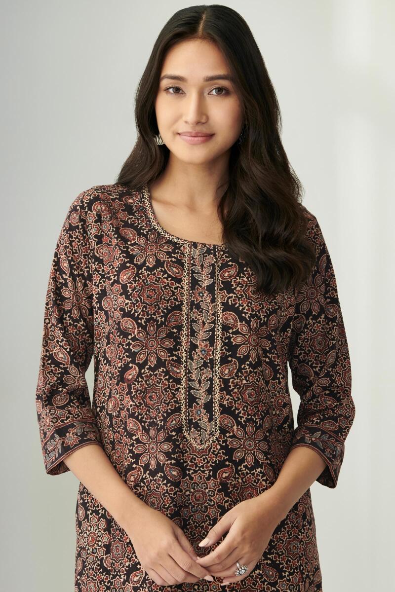 Ajrak Hand Block Printed Cotton Kaftan