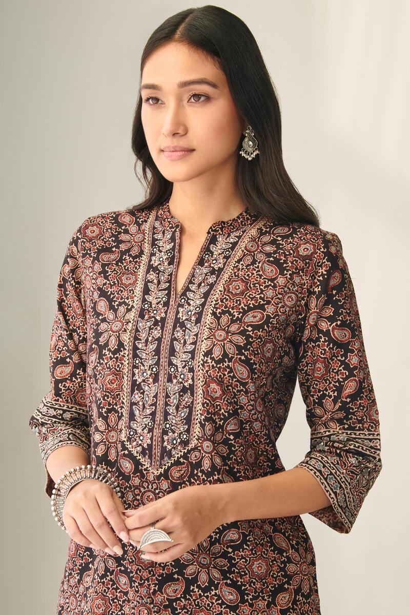 Ajrak Hand Block Printed Straight Cotton Kurta