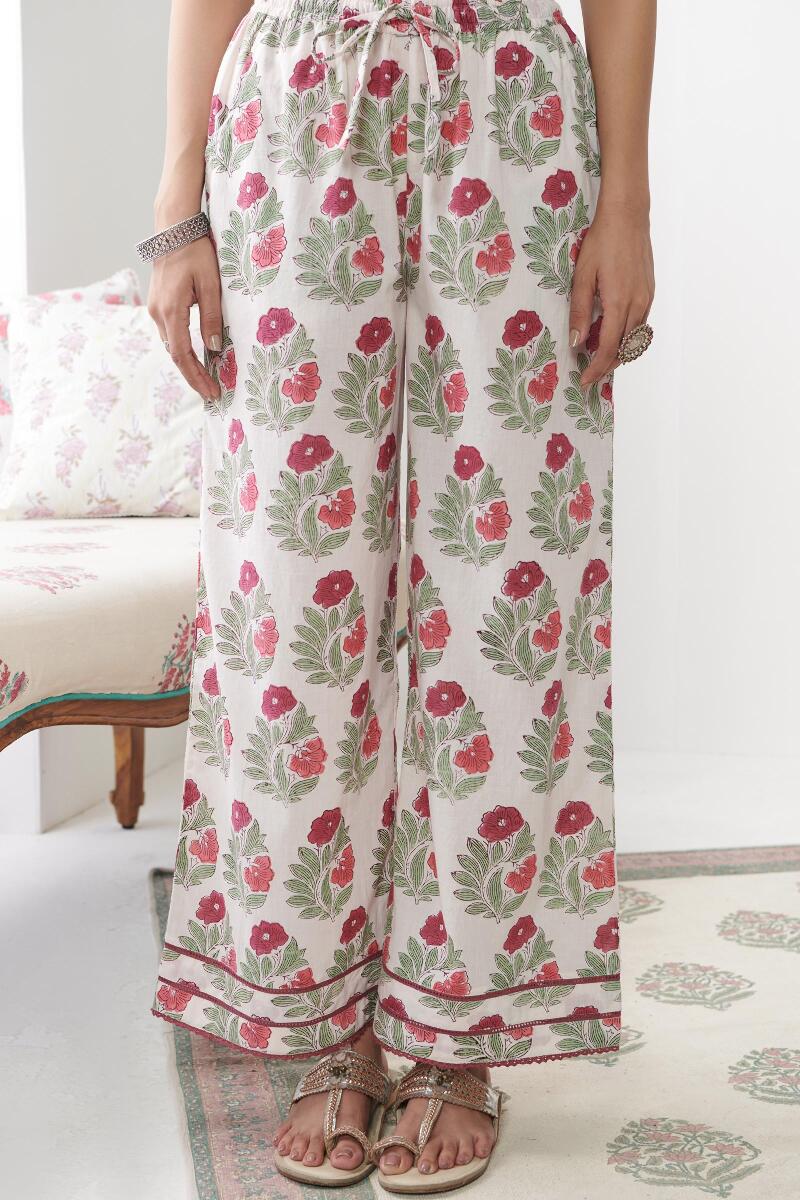 Off-White Hand Block Printed Cotton Farsi