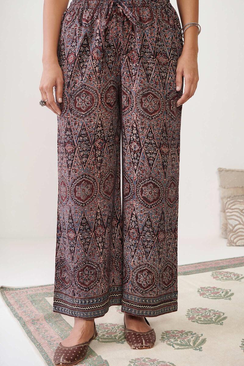 Ajrak Hand Block Printed Cotton Farsi Pants