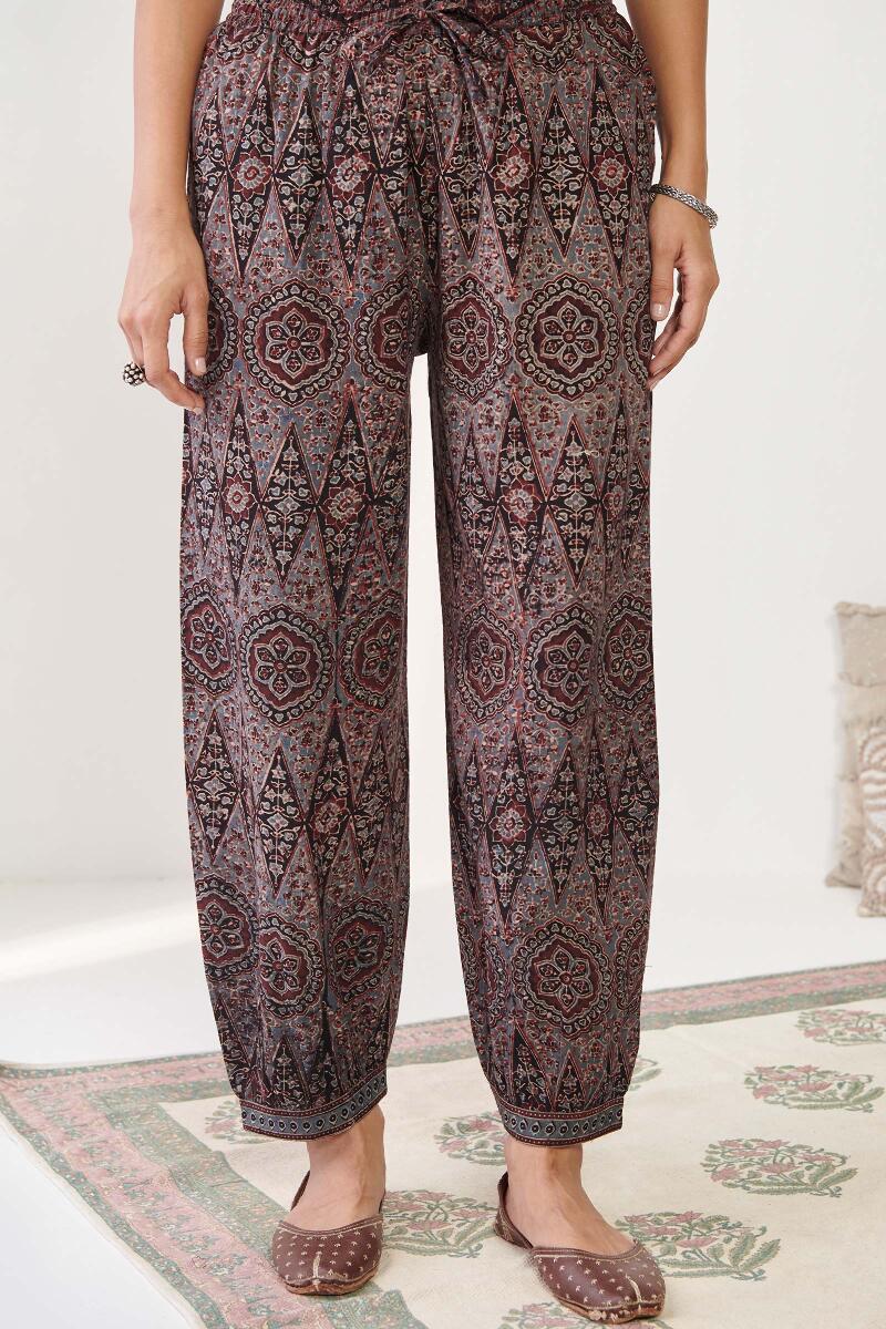 Ajrak Hand Block Printed Cotton Izhaar Pants