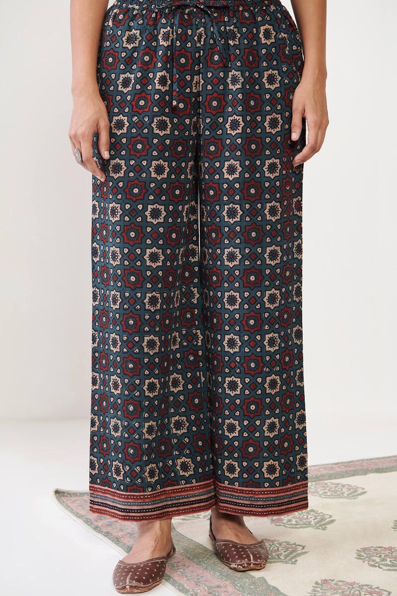 Ajrak Hand Block Printed Cotton Farsi Pants