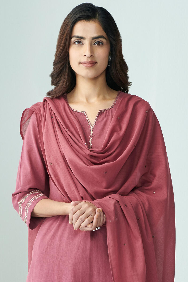 Red Handcrafted Cotton Dupatta