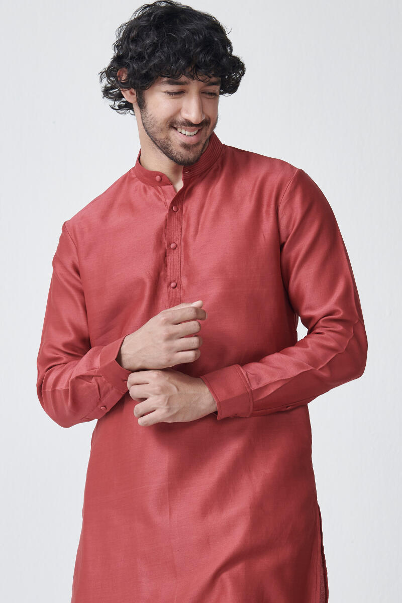 Maroon Handcrafted Chanderi Kurta