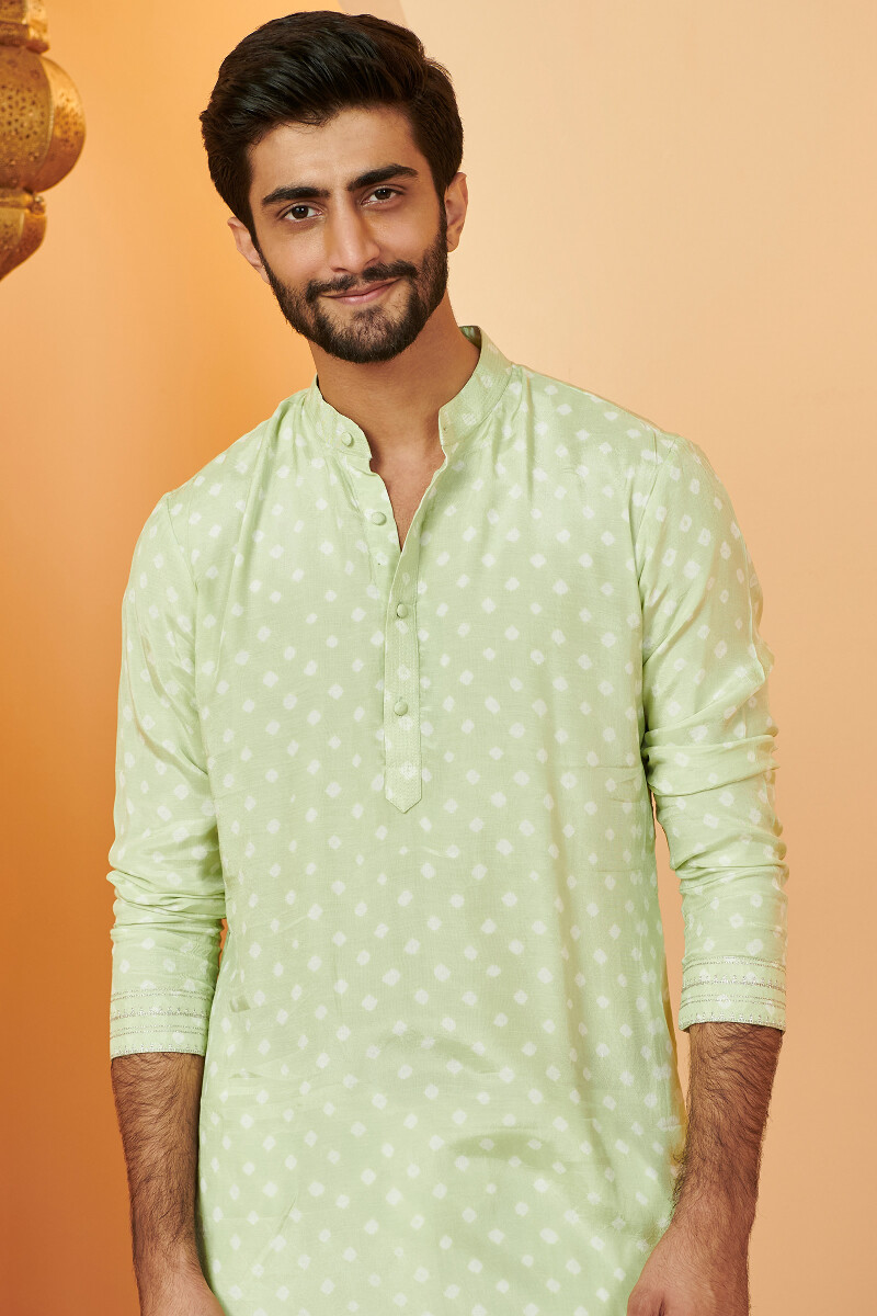 Green Printed Modal Kurta