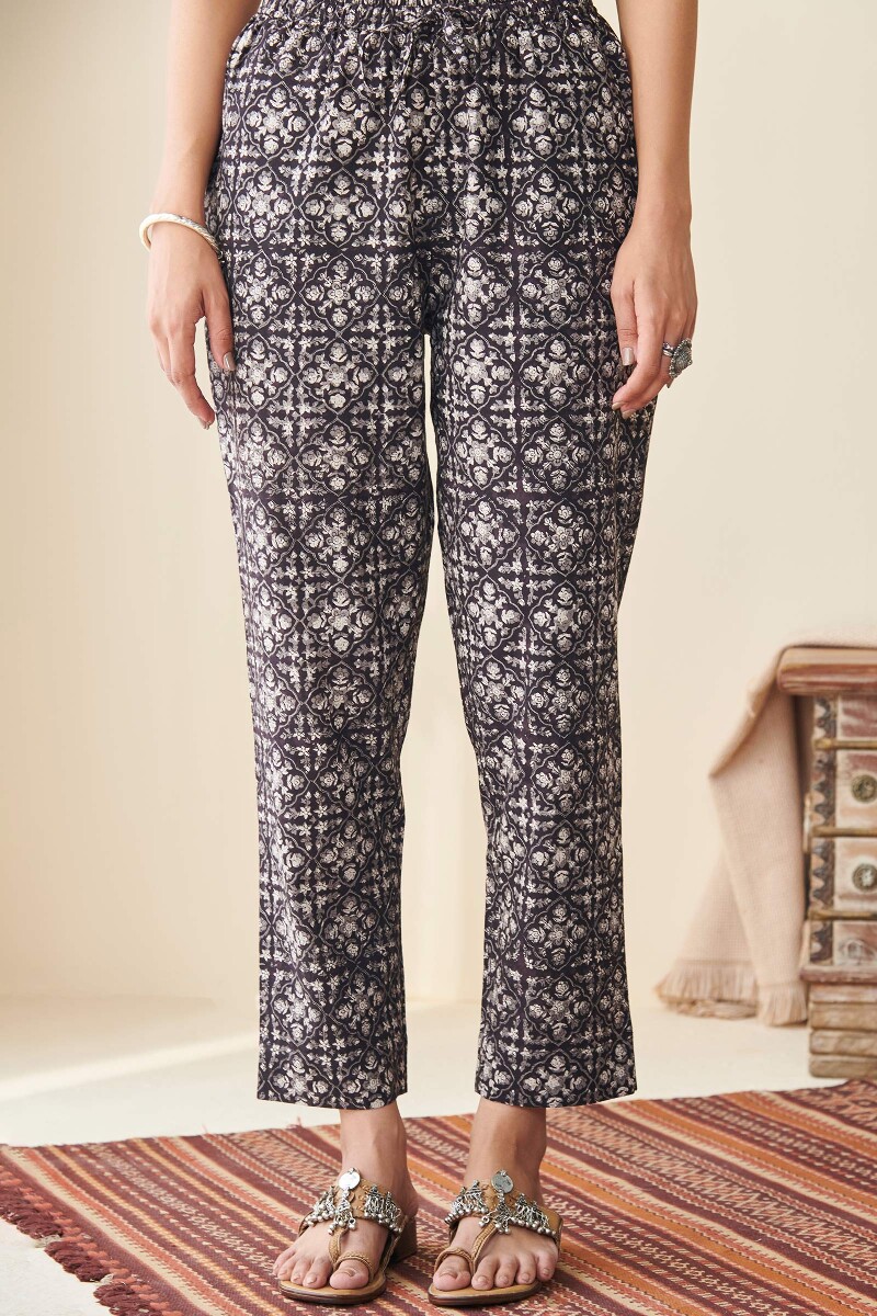 Bagru Hand Block Printed Cotton Narrow Pants