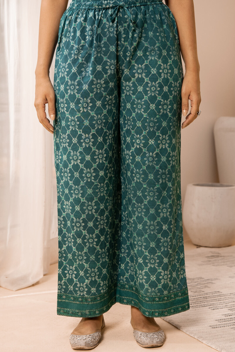 Blue Hand Block Printed Cotton Farsi