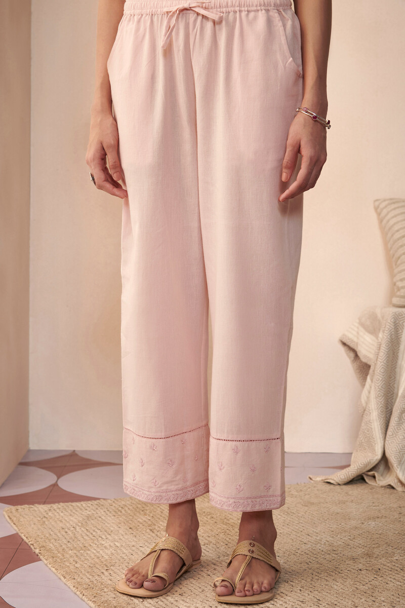 Pink Handcrafted Cotton Farsi Pants