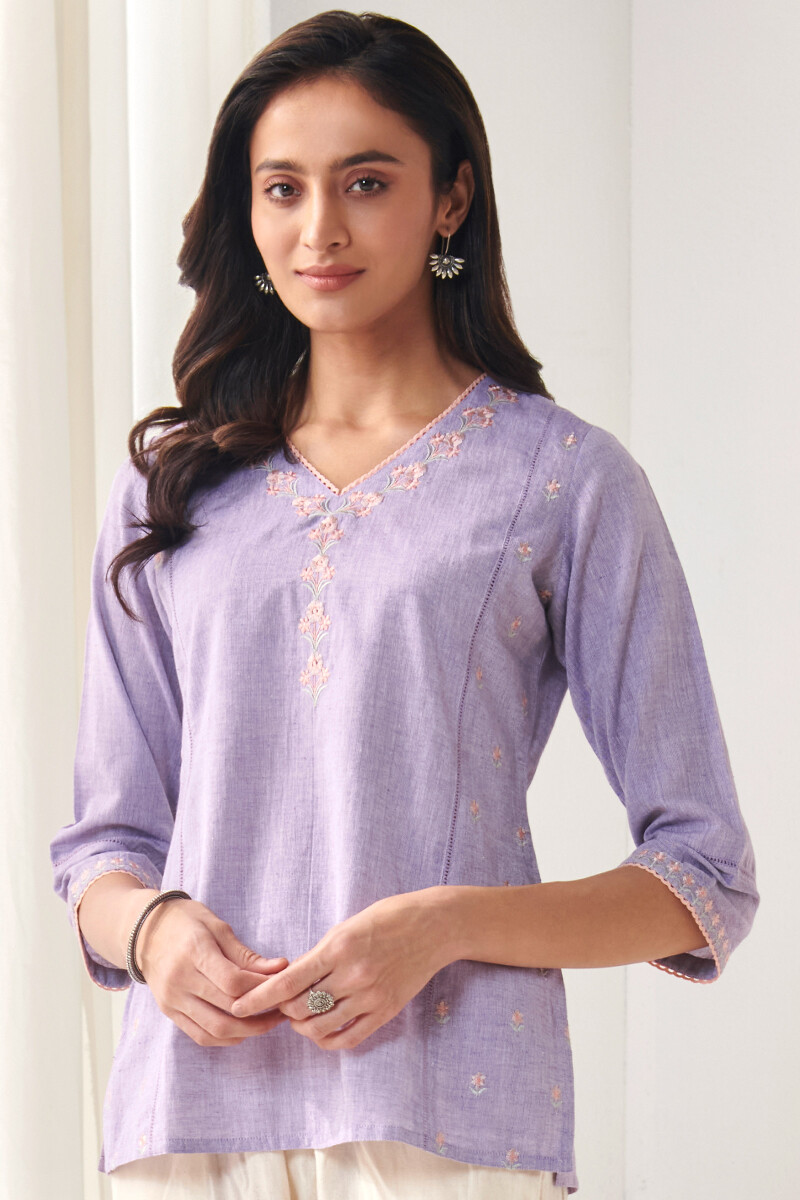 Purple Handcrafted Cotton Top