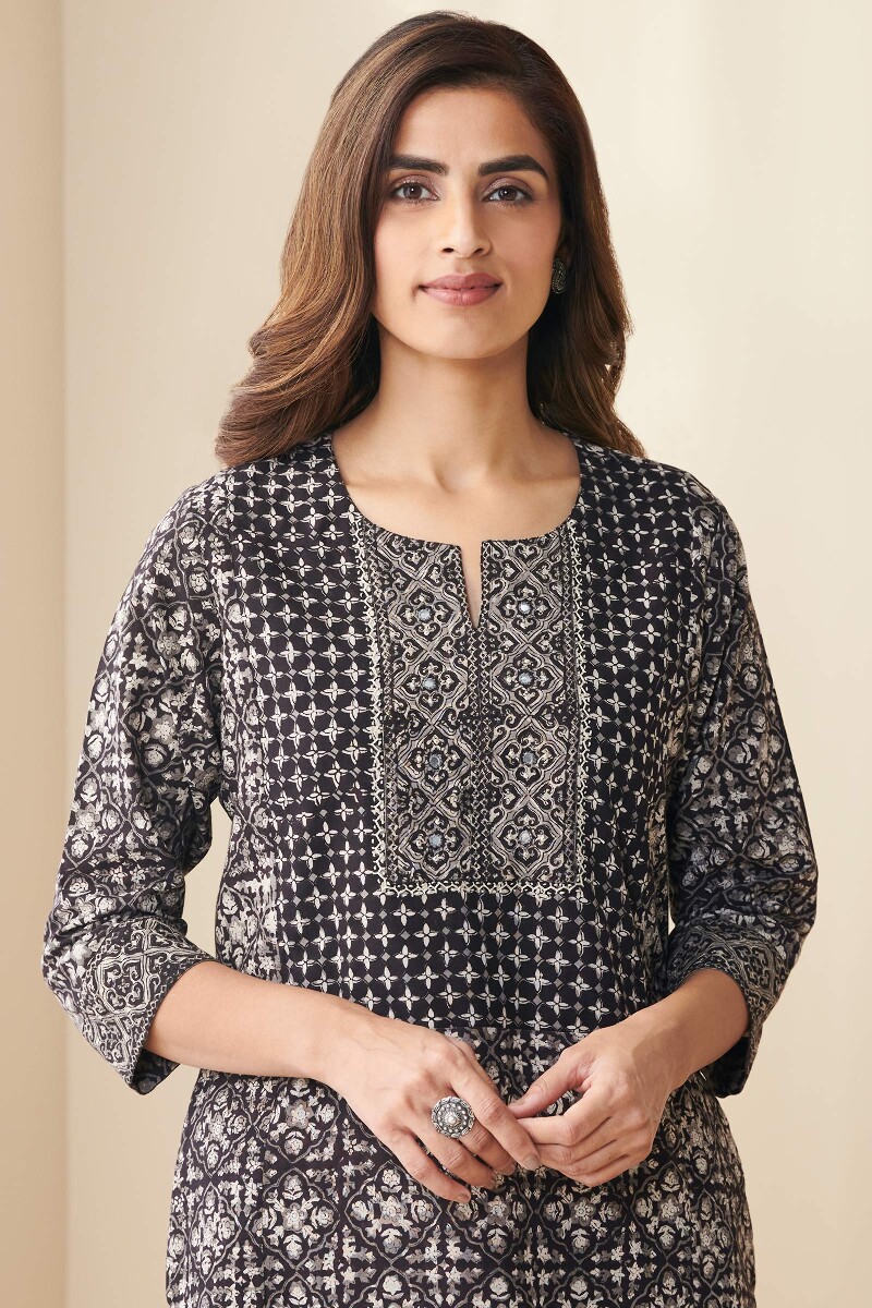 Bagru Hand Block Printed Cotton Kaftan