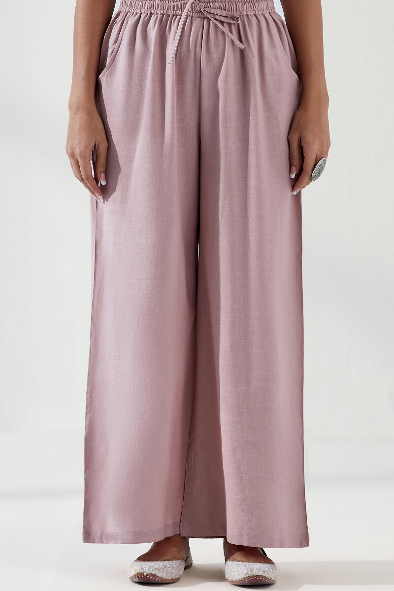 Pink Handcrafted Rayon Slub Farsi
