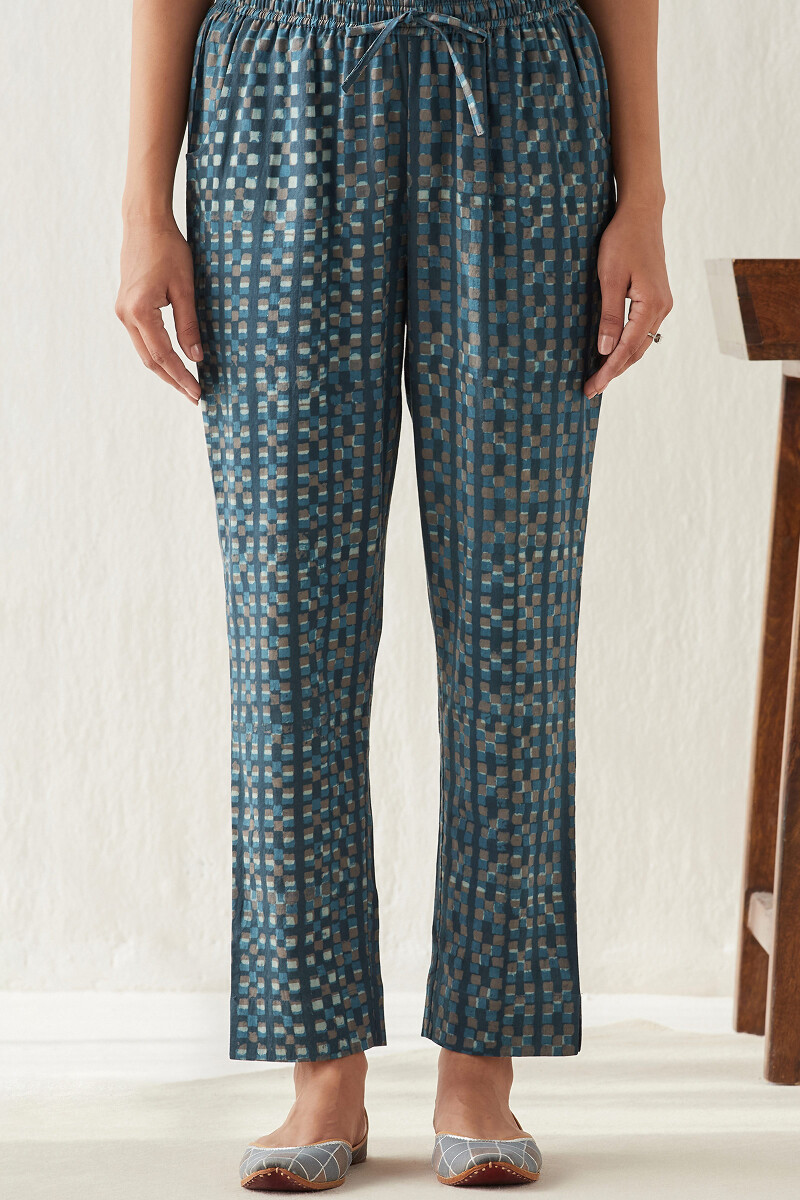 Akola Hand Block Printed Cotton Narrow Pants