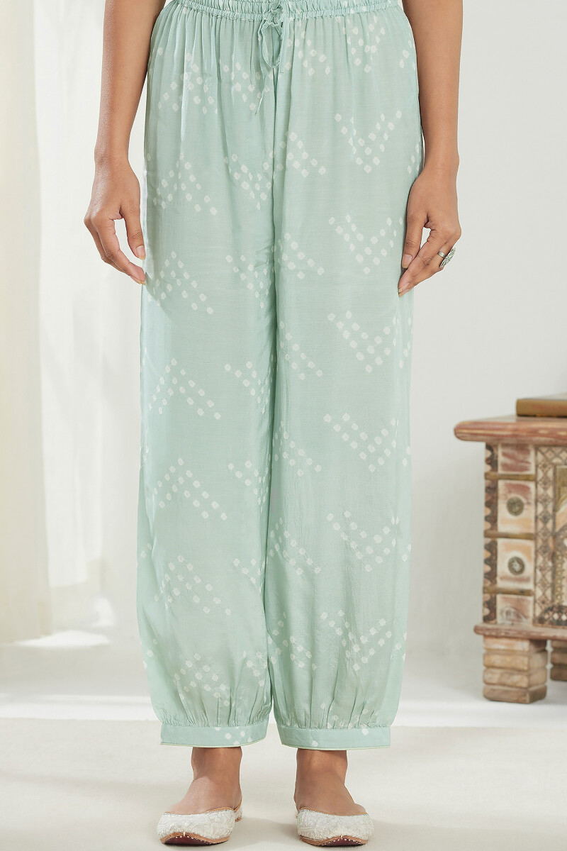 Blue Printed Modal Izhaar Pants