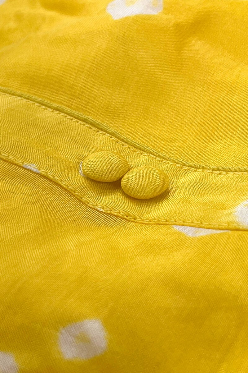 Yellow Printed Straight Modal Kurta