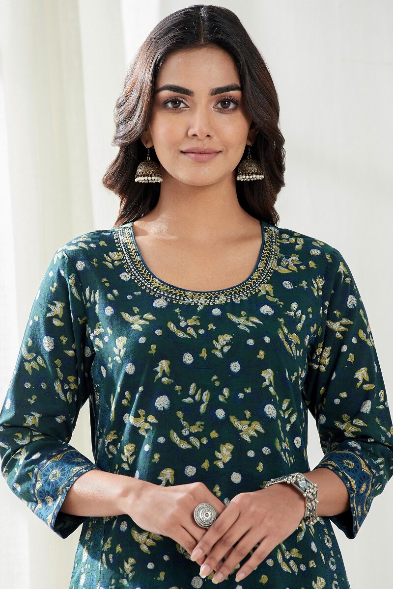 Bagru Hand Block Printed Straight Cotton Kurta