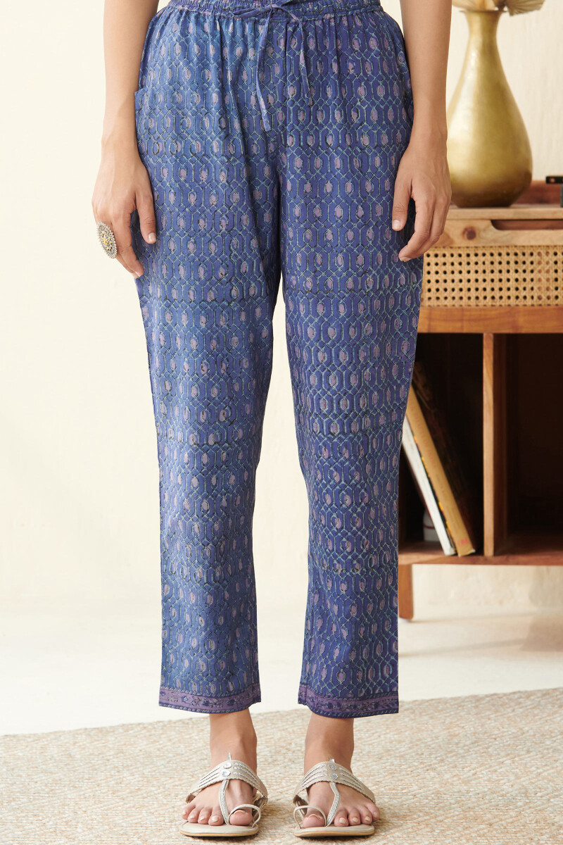 Akola Hand Block Printed Cotton Narrow Pants