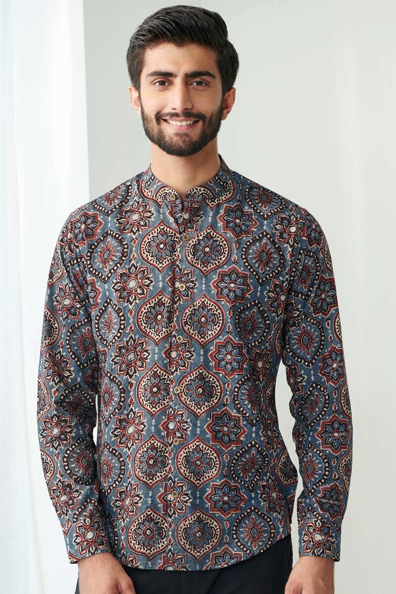 Ajrak Hand Block Printed Cotton Shirt