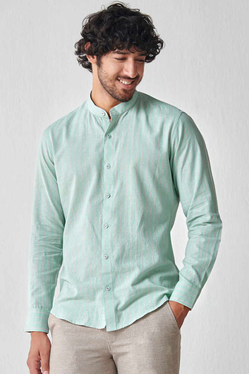 Green Handcrafted Cotton Shirt