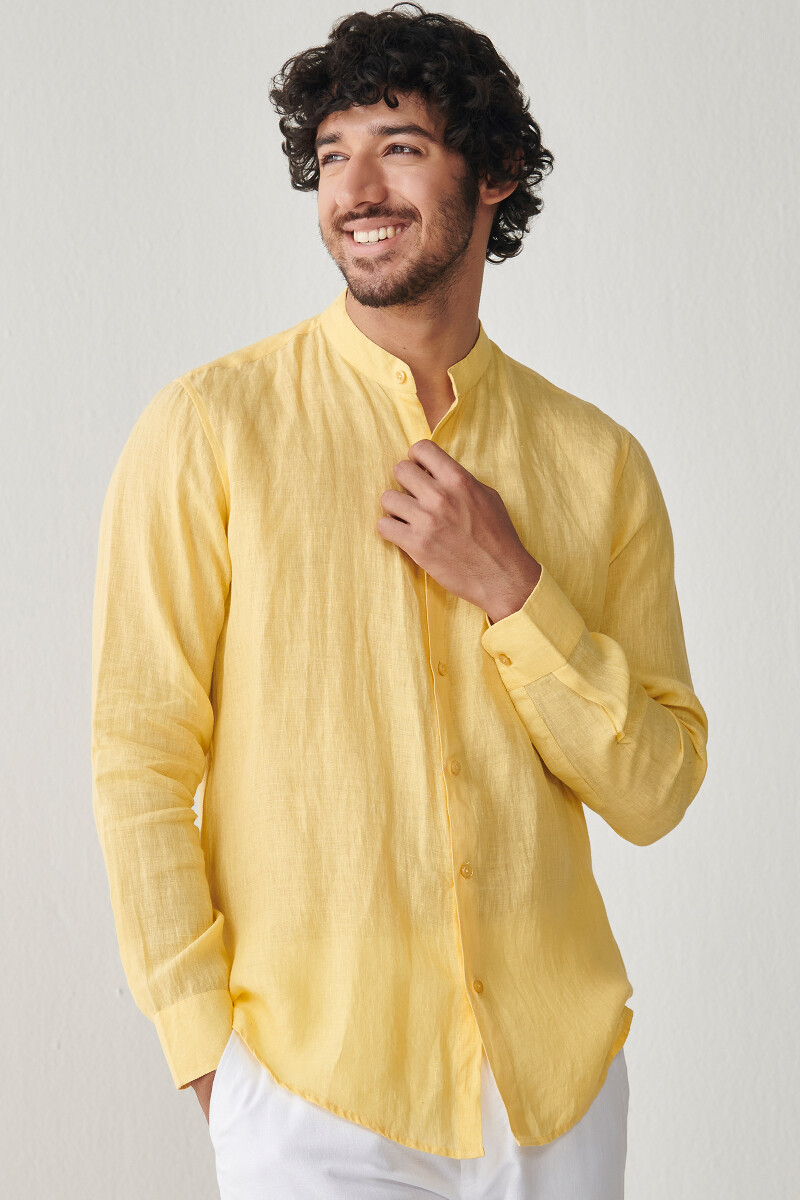 Yellow linen top new arrivals