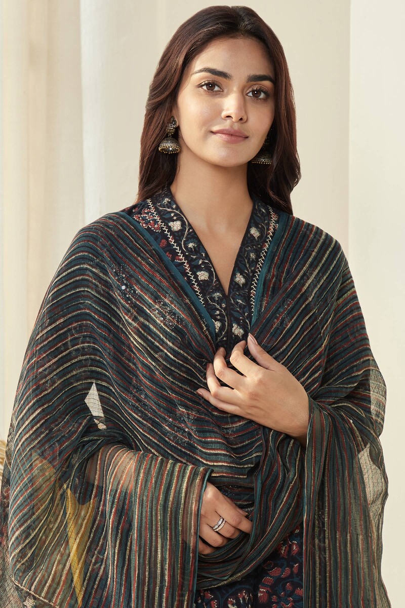 Bagru Hand Block-Printed Kota Dupatta