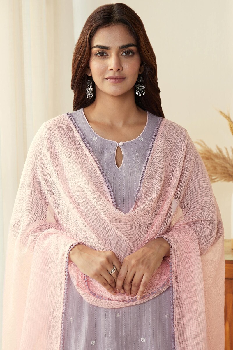 Pink Handcrafted Kota Dupatta