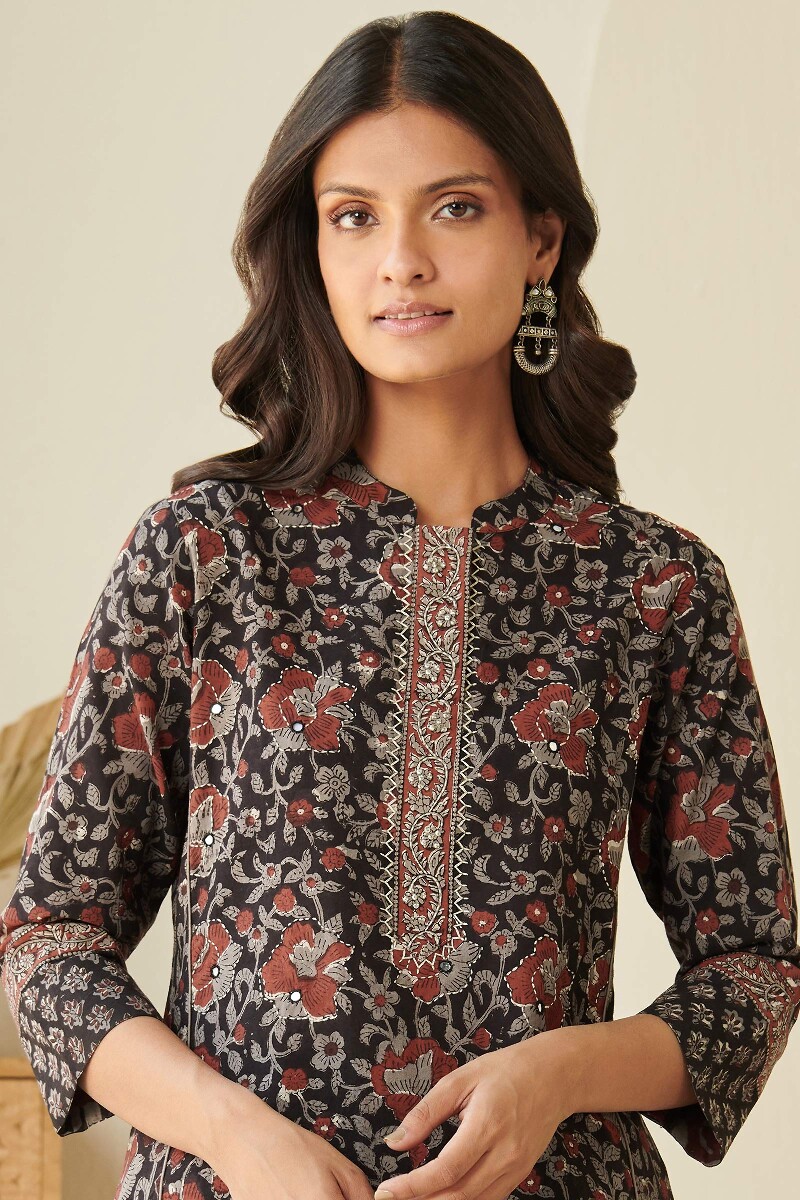 Bagru Hand Block Printed Straight Cotton Kurta
