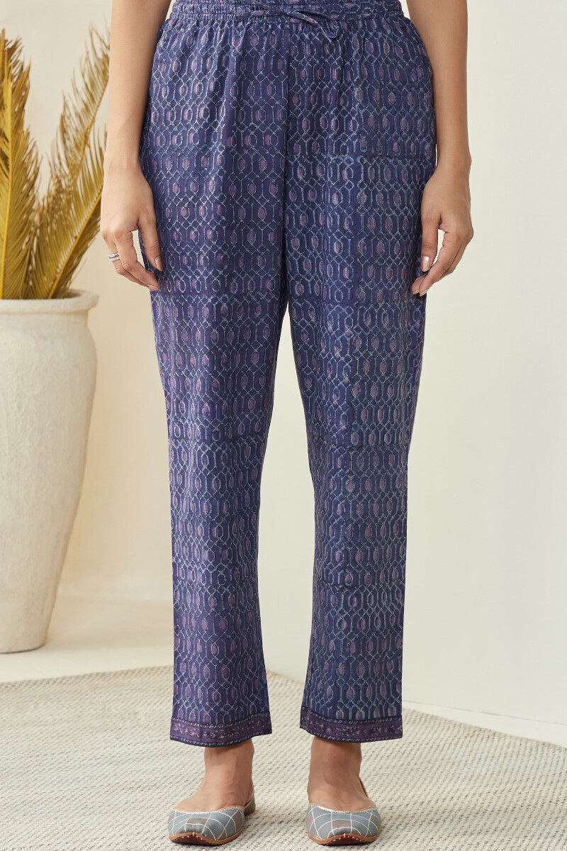 Akola Hand Block-Printed Cotton Narrow Pants