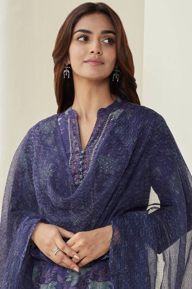Akola Hand Block-Printed Kota Dupatta
