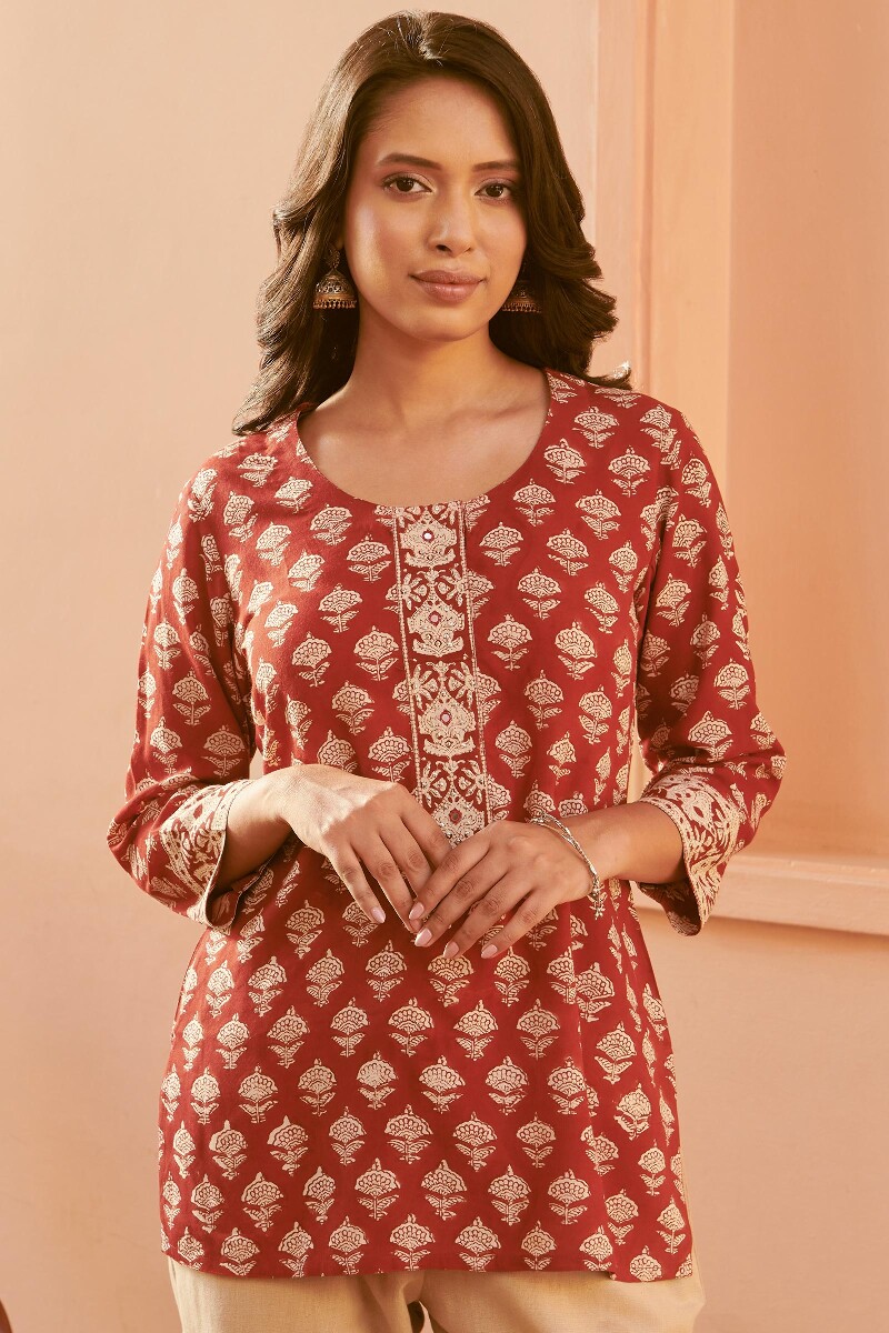 Bagru Hand Block-Printed Viscose Top