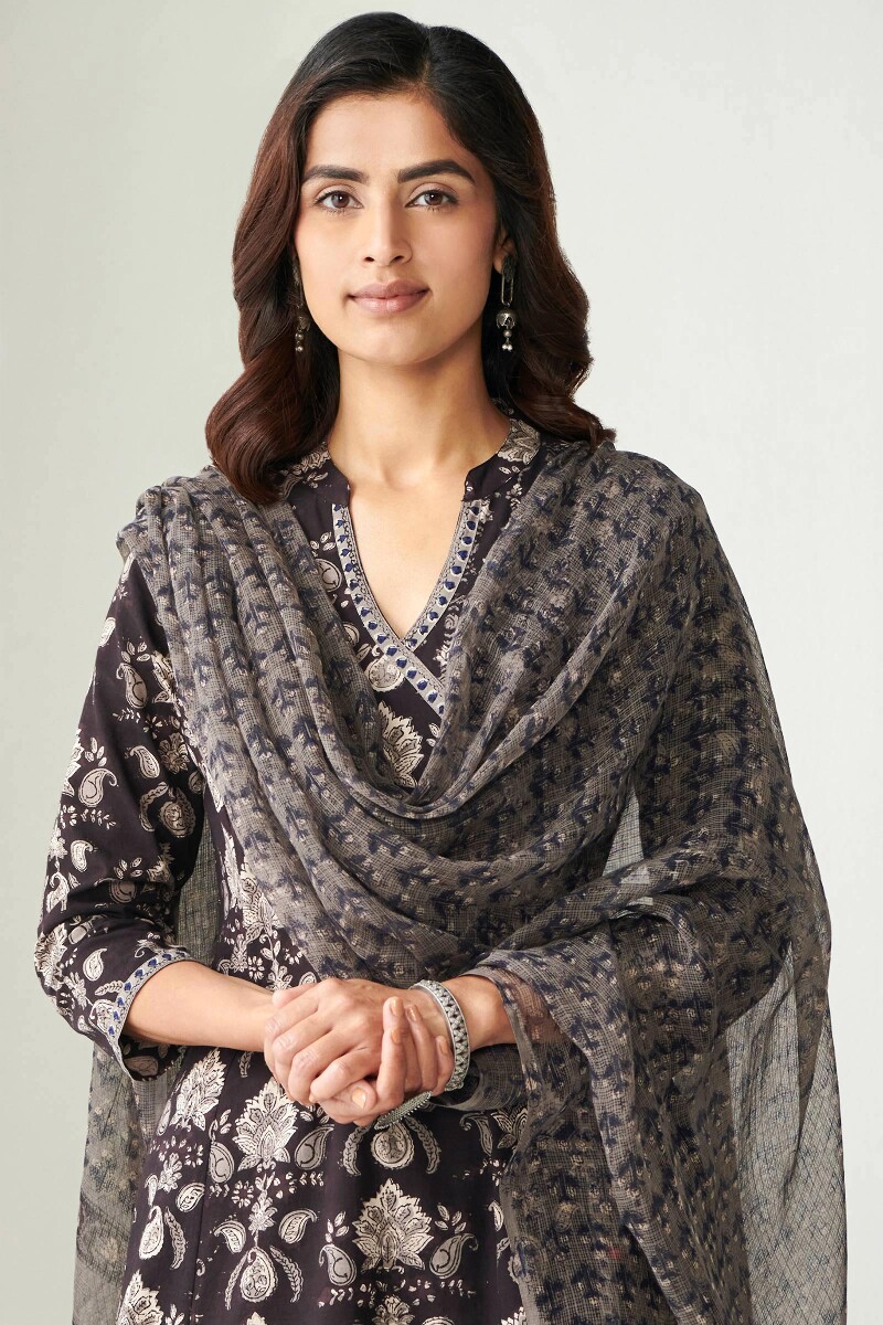 Bagru Hand Block-Printed Kota Dupatta