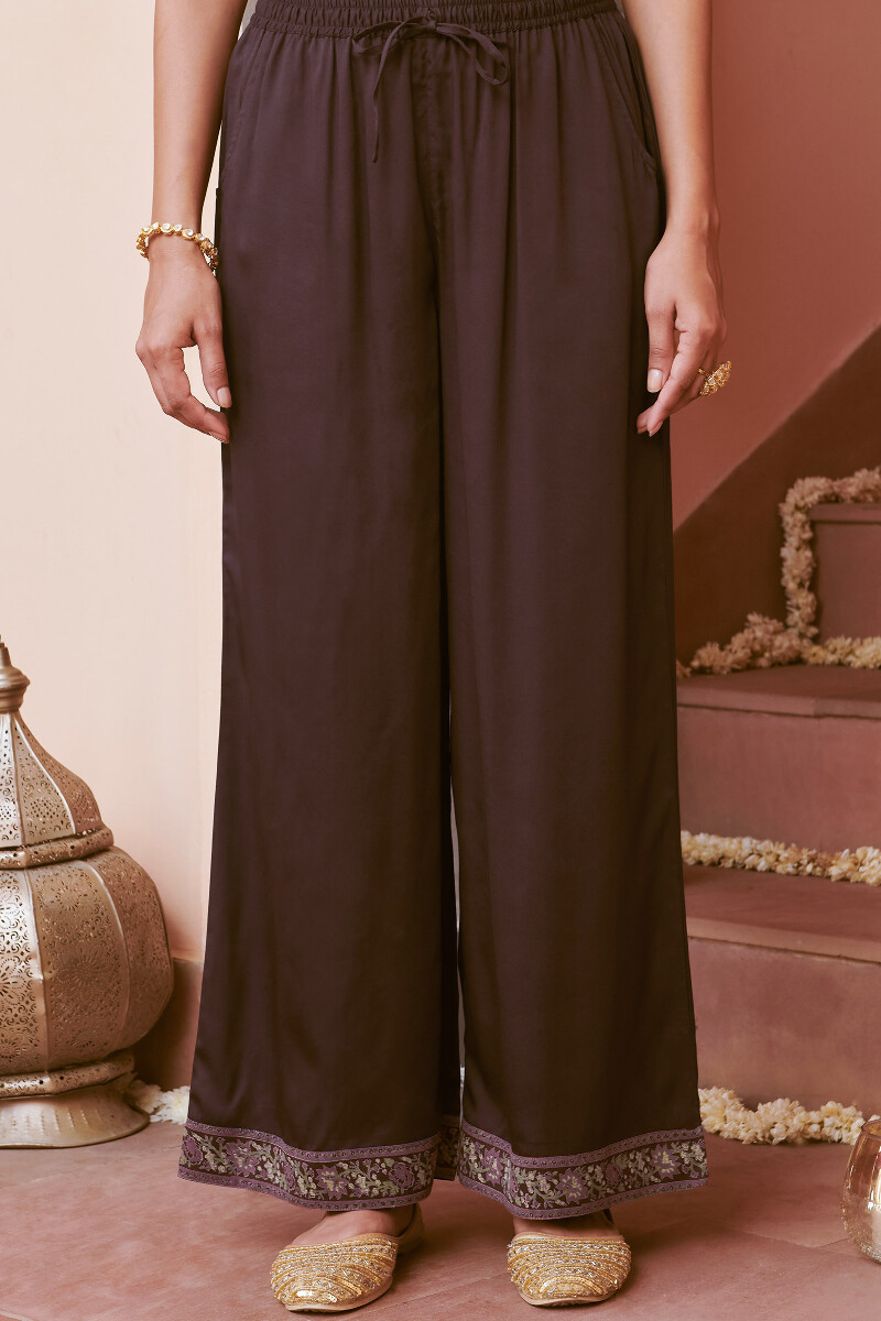 Brown Handcrafted Satin Farsi